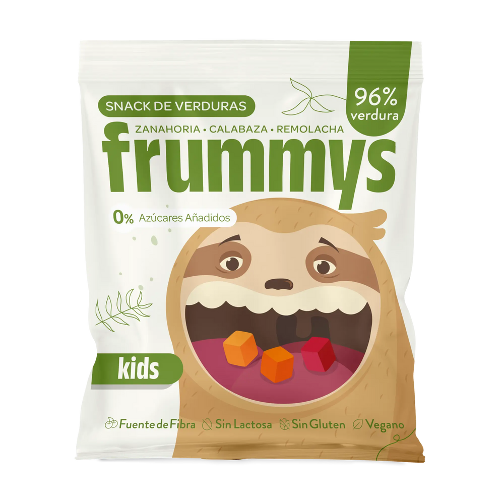 Bolsa de snack infantil Mix de Verduras Frummys Kids, 96% verdura real sin azúcares añadidos
