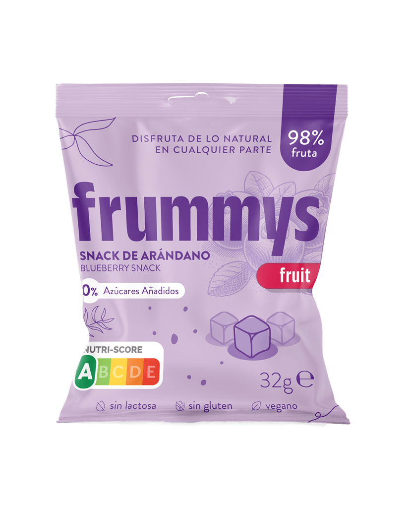 Gominolas naturales de arándano sin azúcar ni aditivos, marca Frummys.