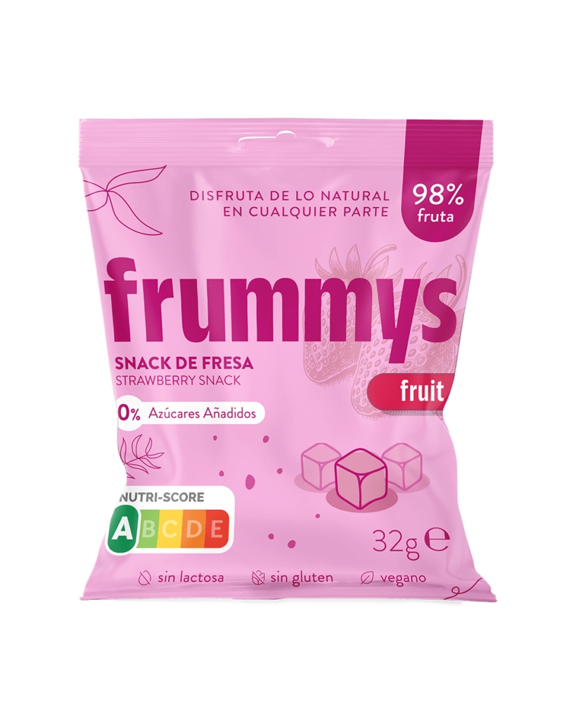 Gominolas naturales de fresa sin azúcar ni aditivos, marca Frummys.